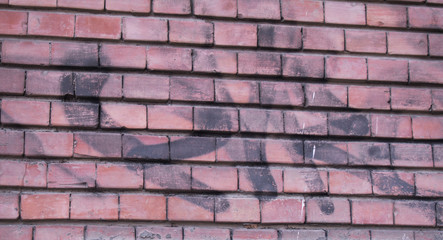 Old red brick wall background