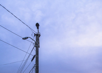 Electric pole in the sky