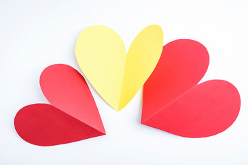 Psychology concept illustration / red heart love on white background