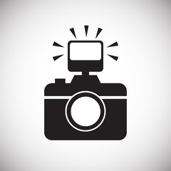 Photo camera icon set on white background for graphic and web design, Modern simple vector sign. Internet concept. Trendy symbol for website design web button or mobile app