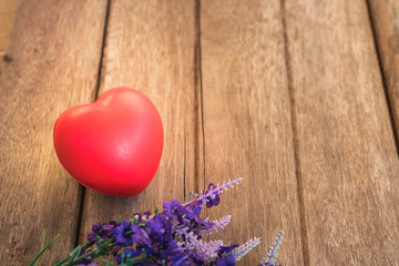 Red heart and flower