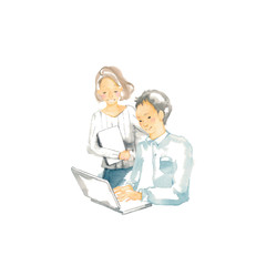 男性社員、女性上司