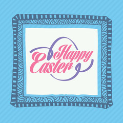 Vector flat Happy Easter greeting card template