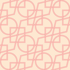 Geometric seamless beige and pink background