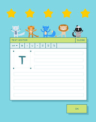 Five Stars Rating Outline Style Concept