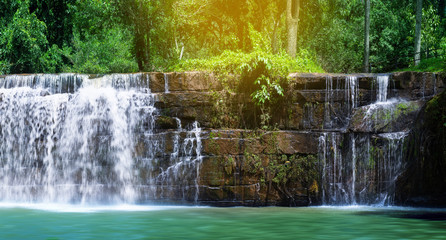 Sridit Water Fall on rainy season. Beautiful waterwall in nationalpark Khao koh ,Phetchabun, Thailand.