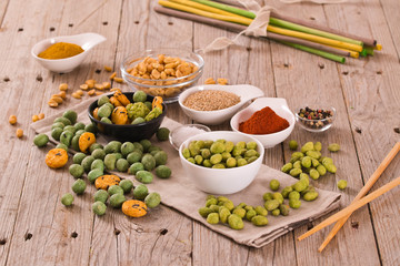Wasabi coated peanuts.
