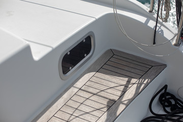 Fototapeta premium Teak deck on a yacht