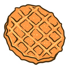 Waffle cookie icon. Hand drawn illustration of waffle cookie vector icon for web design