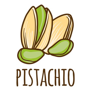 Pistachio Icon. Hand Drawn Illustration Of Pistachio Vector Icon For Web Design