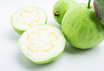 Guava on white background