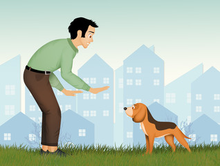 illustration of dog training