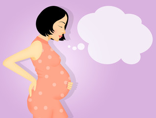 woman with a pregnant belly