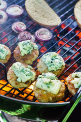 grilled cutlet with butter and herbs
