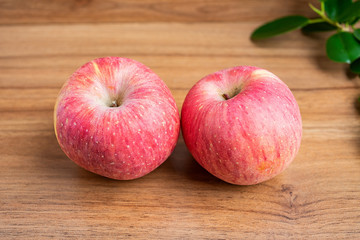 Red apple on the desktop