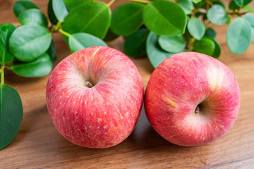 Red apple on the desktop