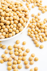 Yellow beans on white background