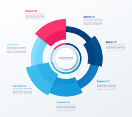 Fototapeta premium Vector circle chart design, modern template for creating infographics, presentations, reports, visualizations