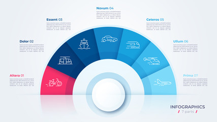 Vector circle chart design, modern template for creating infographics, presentations, reports, visualizations