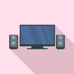 Home cinema system icon. Flat illustration of home cinema system vector icon for web design