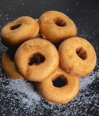 Donut sprinkled with sugar. Donut sprinkled with Granulated sugar