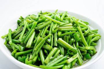 Chinese national dish - fried sweet potato stalk