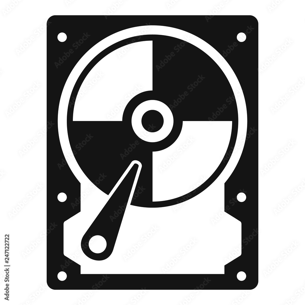 Poster hard disk icon. simple illustration of hard disk vector icon for web design isolated on white backgr