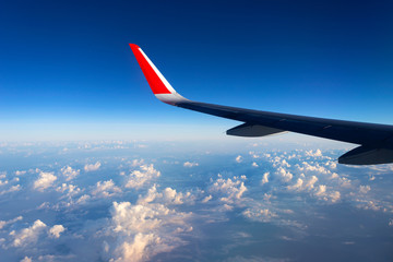 Bangkok, Thailand - NOVEMBER 22, 2018 : Airbus 320 airasia, Thailand low-cost airline.  View from...