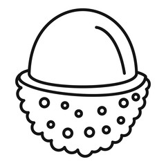 Half lychees icon. Outline half lychees vector icon for web design isolated on white background