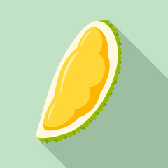 Fresh piece of durian icon. Flat illustration of fresh piece of durian vector icon for web design