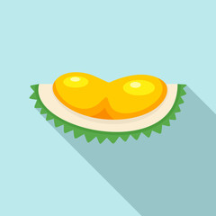 Tasty durian slice icon. Flat illustration of tasty durian slice vector icon for web design