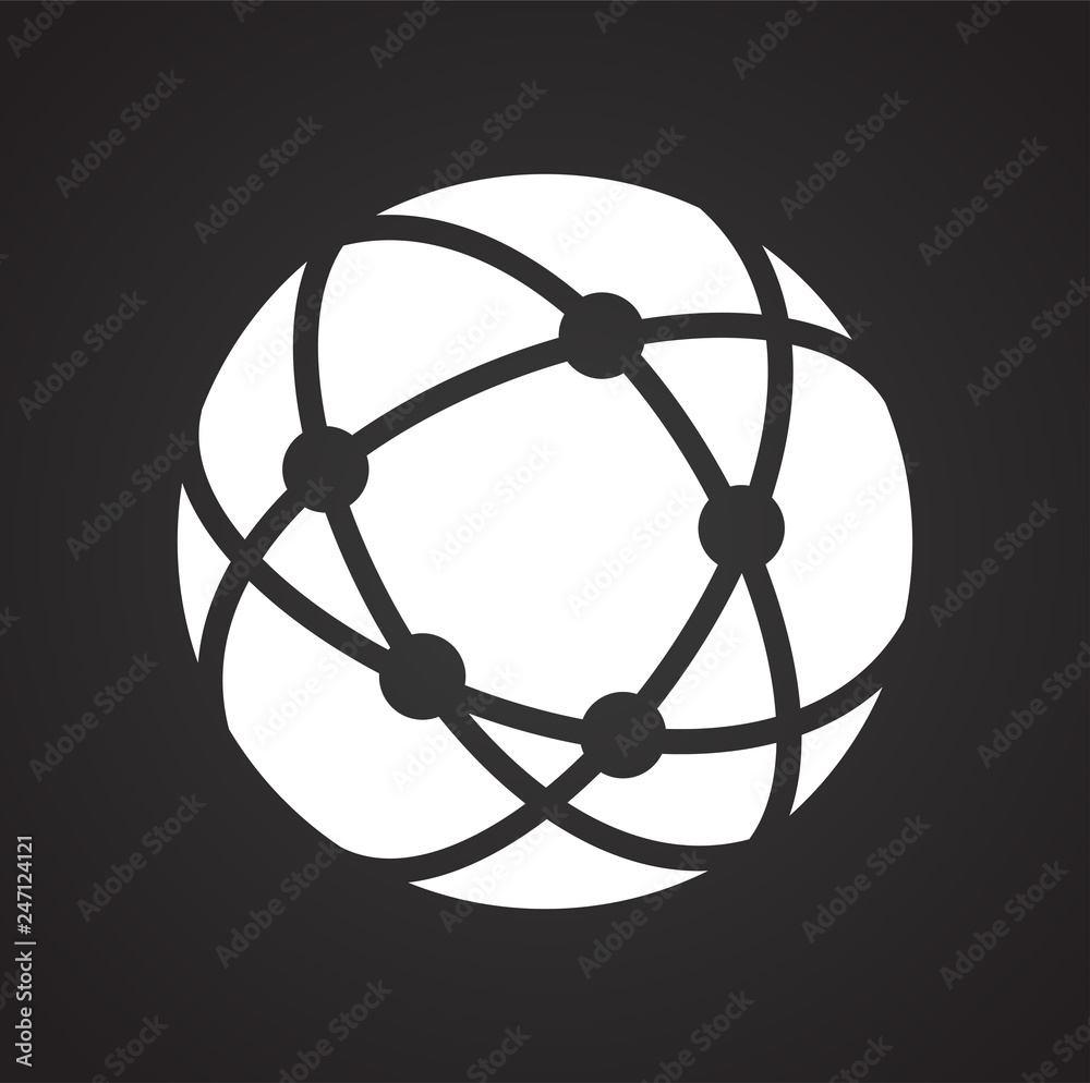 Poster globe icon on black background for graphic and web design, modern simple vector sign. internet conce
