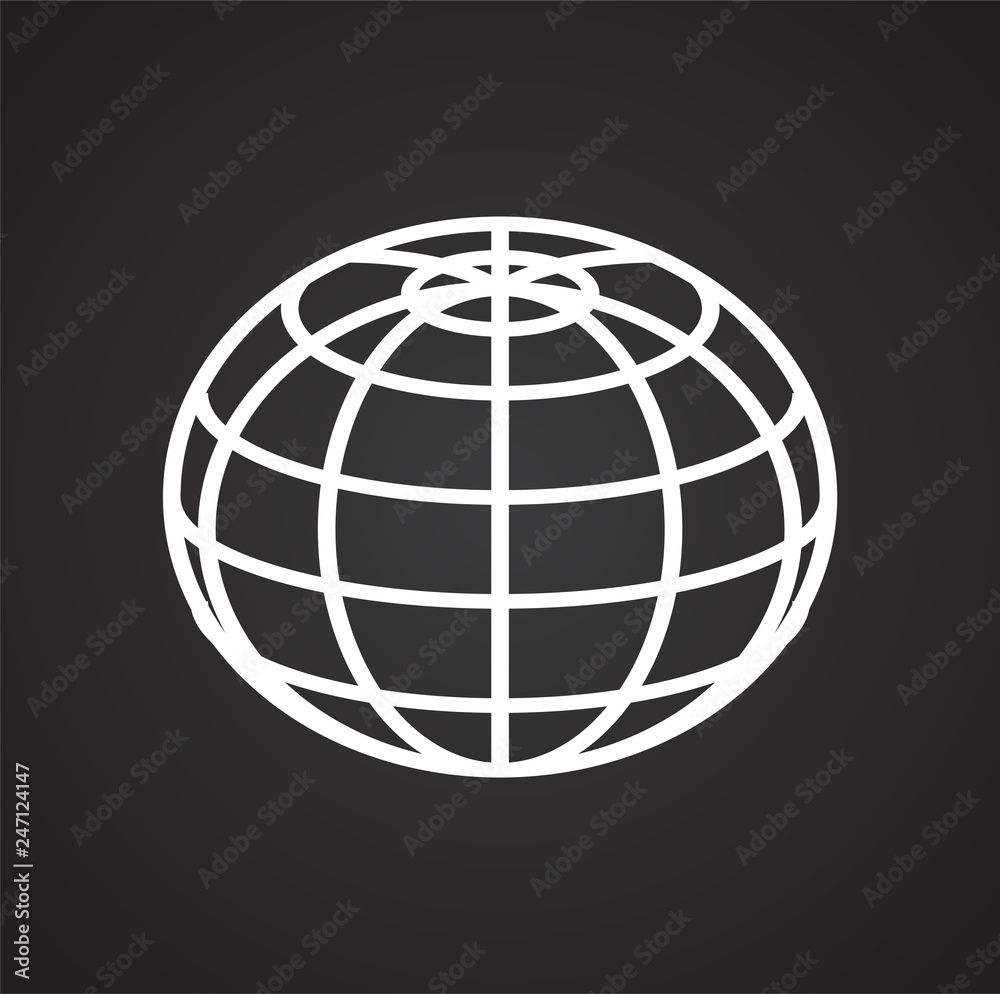 Poster globe icon on black background for graphic and web design, modern simple vector sign. internet conce