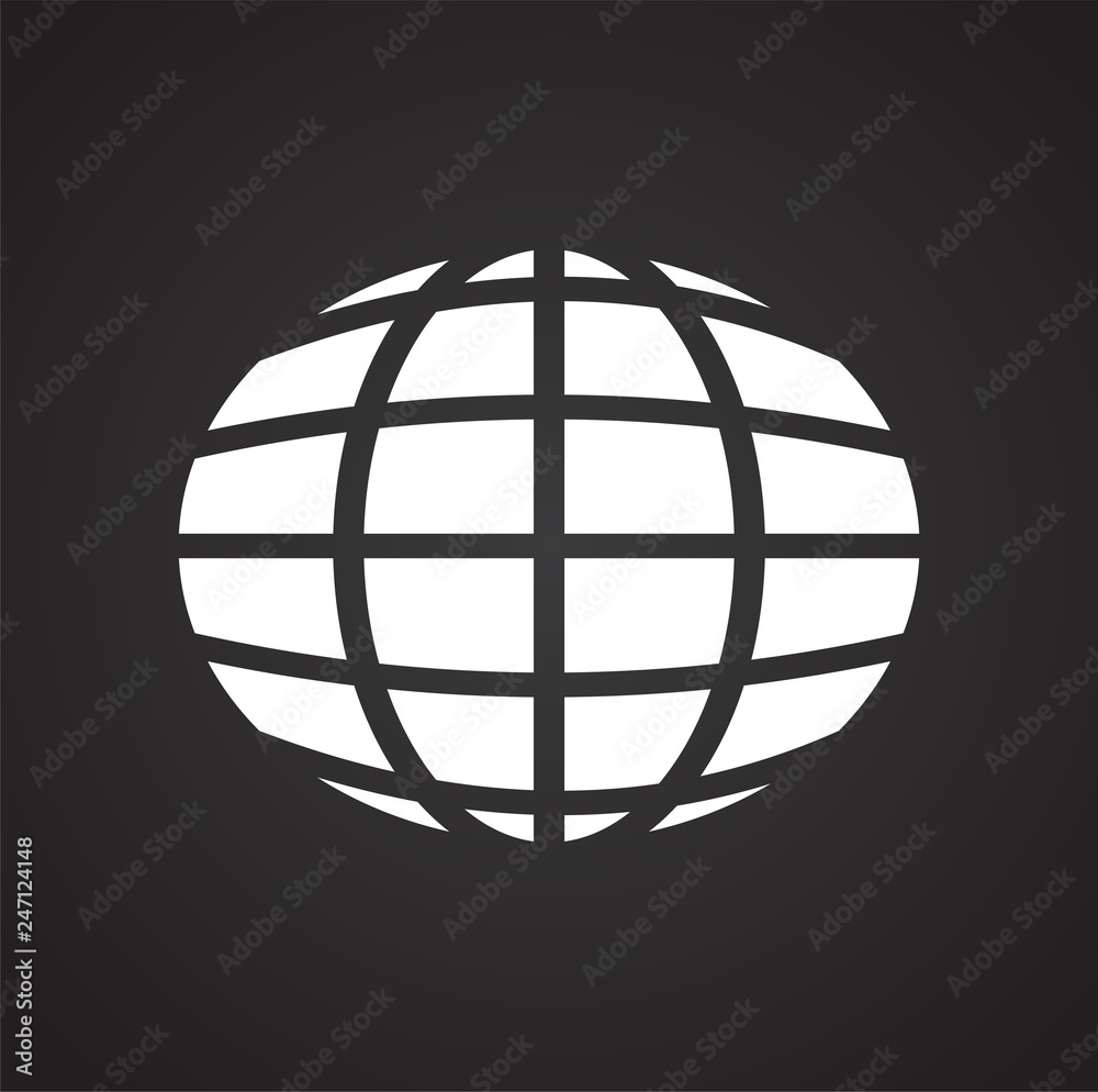 Poster globe icon on black background for graphic and web design, modern simple vector sign. internet conce