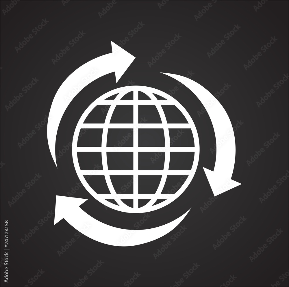 Poster globe icon on black background for graphic and web design, modern simple vector sign. internet conce
