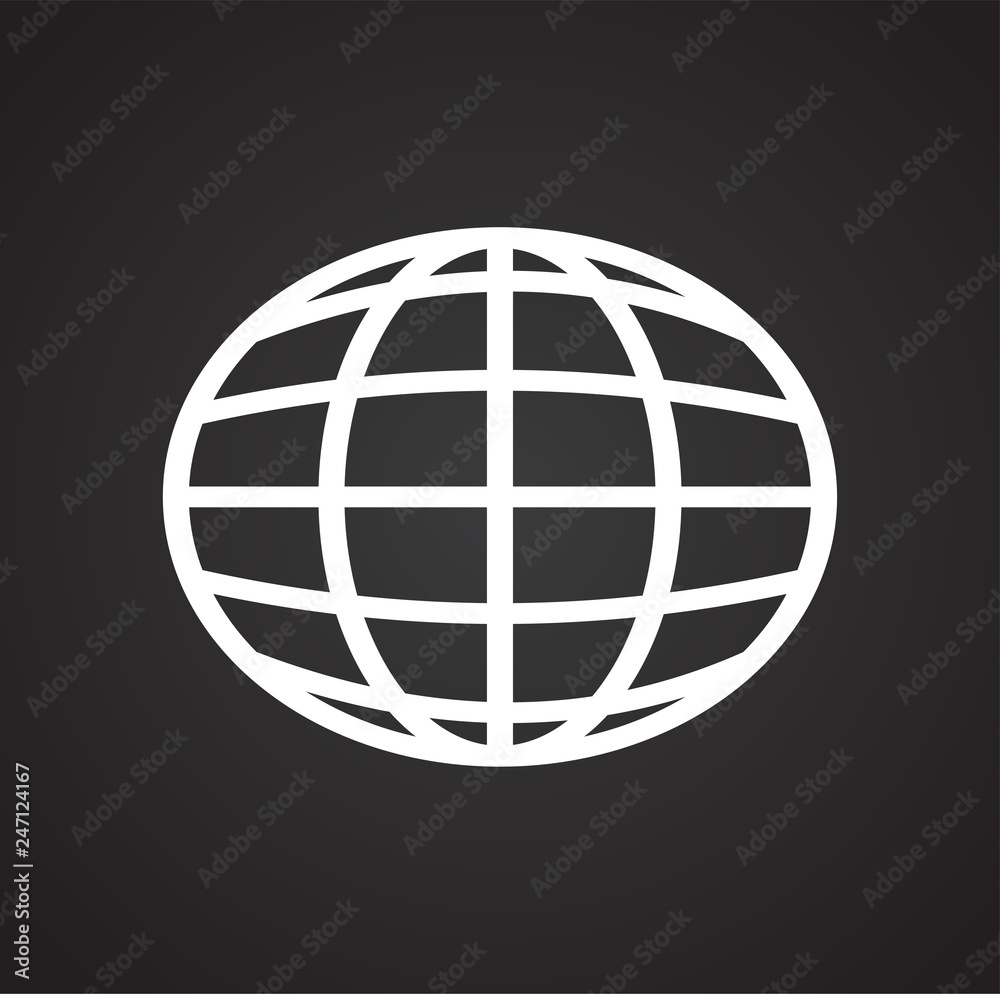 Poster globe icon on black background for graphic and web design, modern simple vector sign. internet conce
