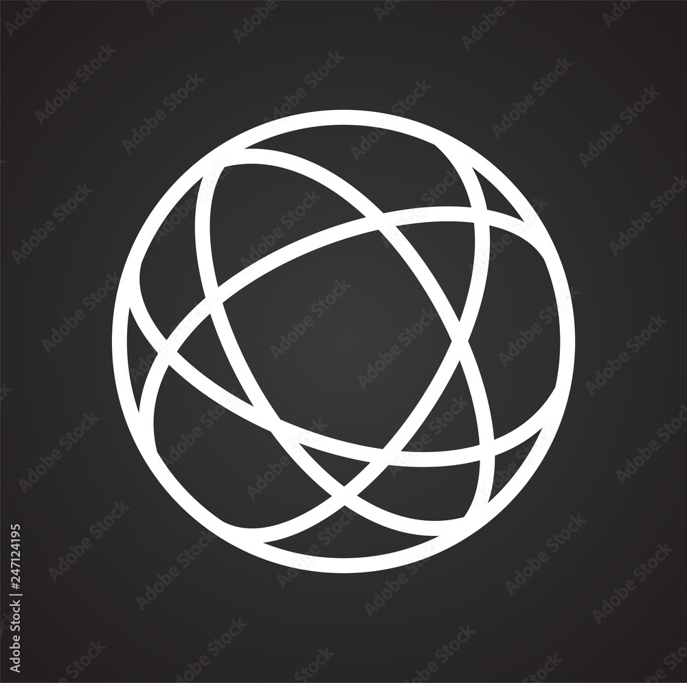Poster globe icon on black background for graphic and web design, modern simple vector sign. internet conce