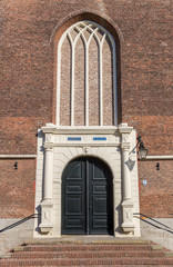 Entrance to the reformed church of Coevorden, Netherlands