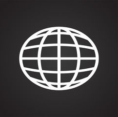 Globe icon on black background for graphic and web design, Modern simple vector sign. Internet concept. Trendy symbol for website design web button or mobile app