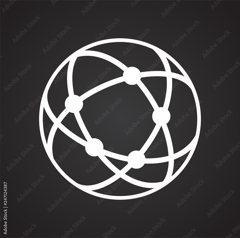 Poster globe icon on black background for graphic and web design, modern simple vector sign. internet conce