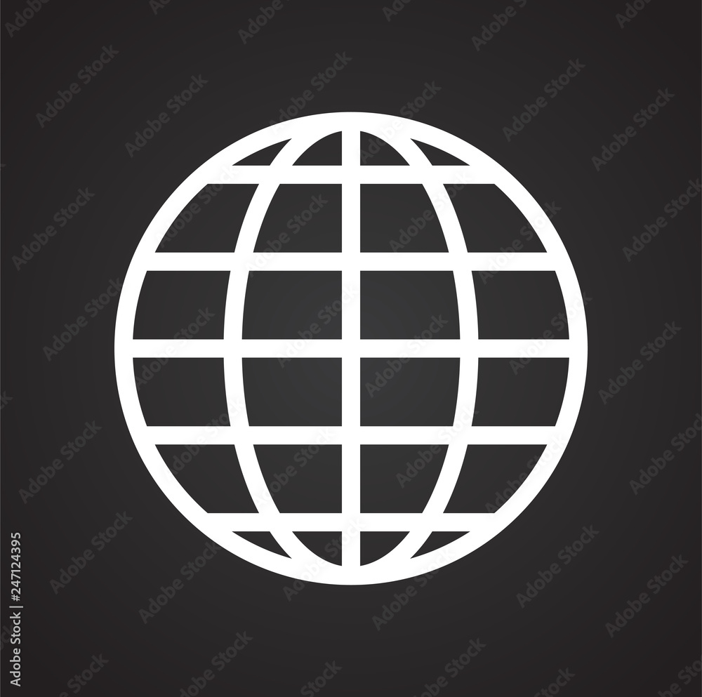 Poster globe icon on black background for graphic and web design, modern simple vector sign. internet conce