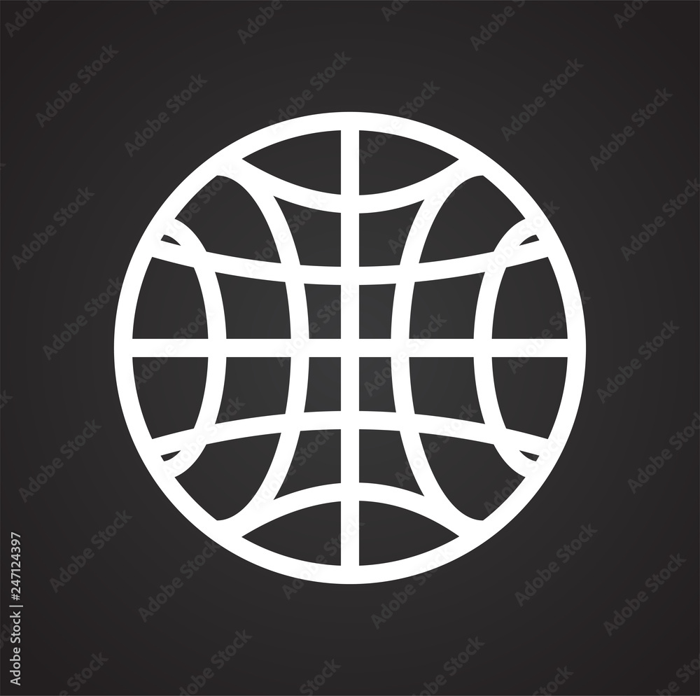 Poster globe icon on black background for graphic and web design, modern simple vector sign. internet conce