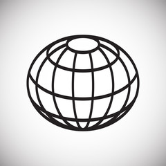 Globe icon on white background for graphic and web design, Modern simple vector sign. Internet concept. Trendy symbol for website design web button or mobile app