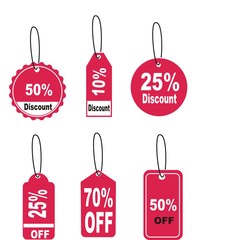Obraz na płótnie Canvas set of red discount coupon vector