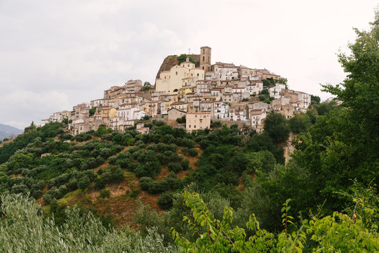 Mountain town of San Chirico Raparo in the Italian region of Basilicata, the Potenza Province.