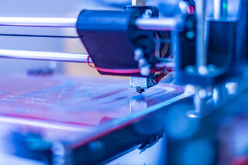 close up photo of futuristic 3d printer. micro and nano electronics b - Powered by Adobe