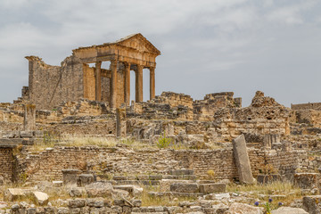 Ruins of the ancient Dougga (Thugga) city, UNESCO Heritage site, Tunisia