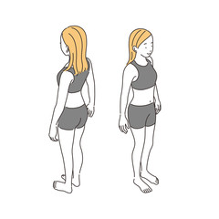  ボティパーツ　女性　人物　全身　イラスト