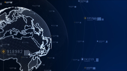 Technology network and data connection. Earth element furnished by Nasa