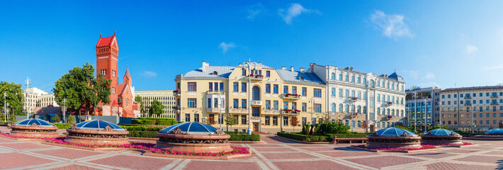 Panorama of Minsk independence square, Belarus